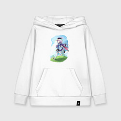 Толстовка детская хлопковая Гуляющая Ци Ци, цвет: белый
