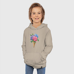Толстовка детская хлопковая Букет цветов в рожке, цвет: миндальный — фото 2