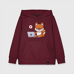 Детская толстовка-худи Cute fox and laptop