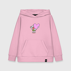 Толстовка детская хлопковая Плюшевый Мишка с сердцем, цвет: светло-розовый