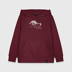 Толстовка детская хлопковая All a need is dinosaur, цвет: меланж-бордовый