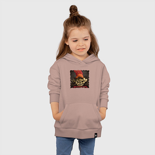 Детская толстовка-худи METALLICA SKULL&BONES / Пыльно-розовый – фото 4