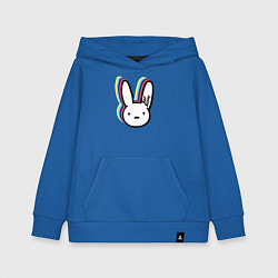 Толстовка детская хлопковая Bad Bunny logo, цвет: синий