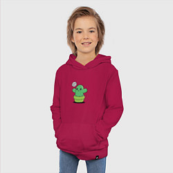 Толстовка детская хлопковая Милый кактус хочет обнимашек, цвет: маджента — фото 2