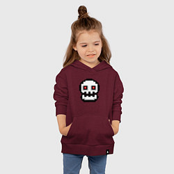 Толстовка детская хлопковая Skull Geometry Dash, цвет: меланж-бордовый — фото 2