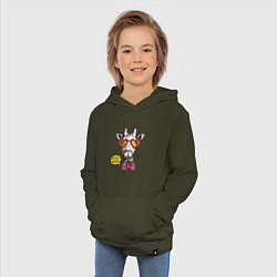 Толстовка детская хлопковая Жираф Хипстер, цвет: хаки — фото 2