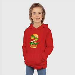 Толстовка детская хлопковая King Burger, цвет: красный — фото 2