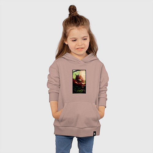 Детская толстовка-худи Дракоша / Пыльно-розовый – фото 4