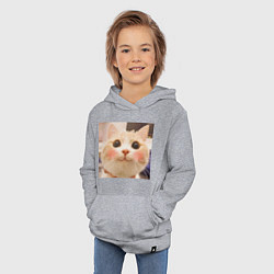 Толстовка детская хлопковая Мем про котов, цвет: меланж — фото 2