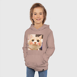 Толстовка детская хлопковая Мем про котов, цвет: пыльно-розовый — фото 2
