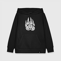 Толстовка детская хлопковая Символ Велеса Медвежья лапа, цвет: черный