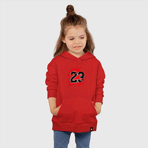 Детская толстовка-худи Bulls 23 / Красный – фото 4