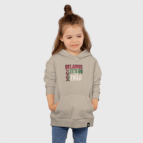 Детская толстовка-худи ДНК - Беларусь / Миндальный – фото 4