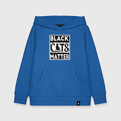 Толстовка детская хлопковая Black Cats Matter, цвет: синий