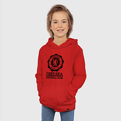 Толстовка детская хлопковая Chelsea FC: Emblem, цвет: красный — фото 2