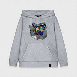 Толстовка детская хлопковая Майнкрафт выживание с модами, цвет: меланж