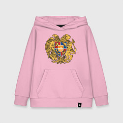 Толстовка детская хлопковая Герб Армении Символика, цвет: светло-розовый