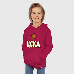 Толстовка детская хлопковая ЦСКА, цвет: маджента — фото 2