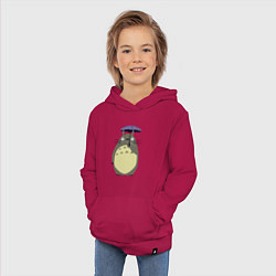 Толстовка детская хлопковая Тоторо под зонтом, цвет: маджента — фото 2