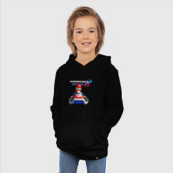 Толстовка детская хлопковая Марио крутой гонщик, цвет: черный — фото 2