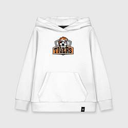 Толстовка детская хлопковая Football Tigers, цвет: белый