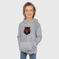 Толстовка детская хлопковая Bad Tiger, цвет: меланж — фото 2
