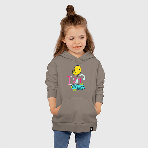 Детская толстовка-худи Надпись я извиняюсь / Утренний латте – фото 4