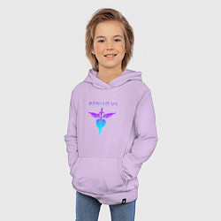 Толстовка детская хлопковая BON JOVI NEON LOGO HEART, цвет: лаванда — фото 2