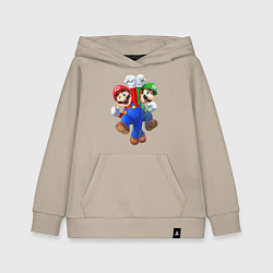 Толстовка детская хлопковая Mario Bros, цвет: миндальный