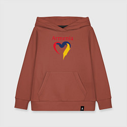 Толстовка детская хлопковая Armenia Heart, цвет: кирпичный