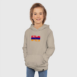 Толстовка детская хлопковая Армения - Флаг, цвет: миндальный — фото 2