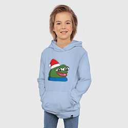 Толстовка детская хлопковая Pepe, pepe happy, Пепе хеппи, pepe happy new year, цвет: мягкое небо — фото 2