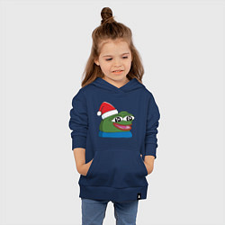 Толстовка детская хлопковая Pepe, pepe happy, Пепе хеппи, pepe happy new year, цвет: тёмно-синий — фото 2