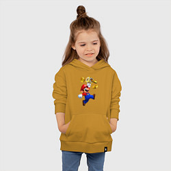 Толстовка детская хлопковая Mario cash, цвет: горчичный — фото 2