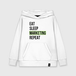 Толстовка детская хлопковая Eat Sleep Marketing Repeat, цвет: белый