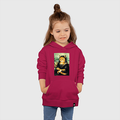Детская толстовка-худи Мона киса / Маджента – фото 4