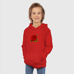 Толстовка детская хлопковая Красная роза Рисунок, цвет: красный — фото 2