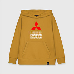 Толстовка детская хлопковая MITSUBISHI МИЦУБИСИ МИТСУБИСИ МИЦУБИШИ LOGO STYLE, цвет: горчичный