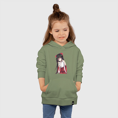 Детская толстовка-худи Анимэ тян 1 / Авокадо – фото 4