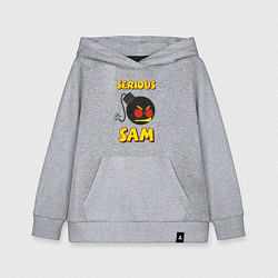 Толстовка детская хлопковая Serious Sam Bomb Logo, цвет: меланж