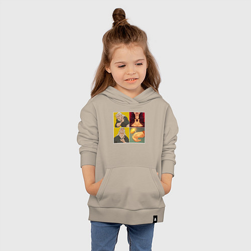 Детская толстовка-худи Ведьмаку Заплатите Чеканной Монетой / Миндальный – фото 4