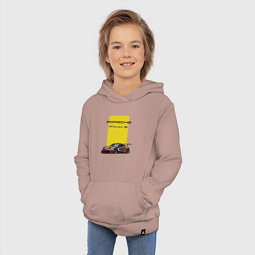 Детская толстовка-худи Porsche Carrera 4S Motorsport / Пыльно-розовый – фото 3