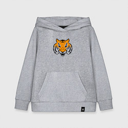 Толстовка детская хлопковая Тигр логотип, цвет: меланж