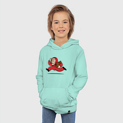 Толстовка детская хлопковая Money Run, цвет: мятный — фото 2