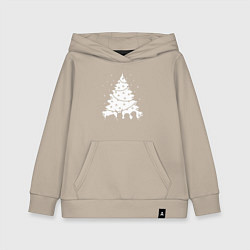 Толстовка детская хлопковая ПОКЕМОНЫ НОВЫЙ ГОД 2022, ЁЛКА, цвет: миндальный