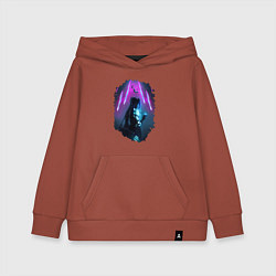 Толстовка детская хлопковая ДЖИНКС, ЛИГА ЛЕГЕНД ARCANE JINX, цвет: кирпичный