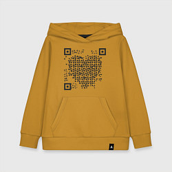 Толстовка детская хлопковая QR Love, цвет: горчичный