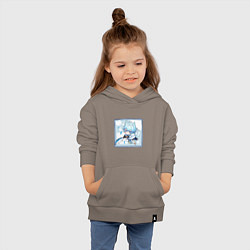 Толстовка детская хлопковая Котик Чун Юй в деле, цвет: утренний латте — фото 2