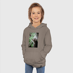 Толстовка детская хлопковая Кот мечтает в задумчивости, цвет: утренний латте — фото 2