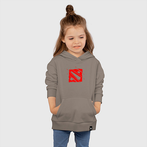 Детская толстовка-худи DOTA 2 БРЫЗГИ КРАСОК ЛОГО / Утренний латте – фото 4